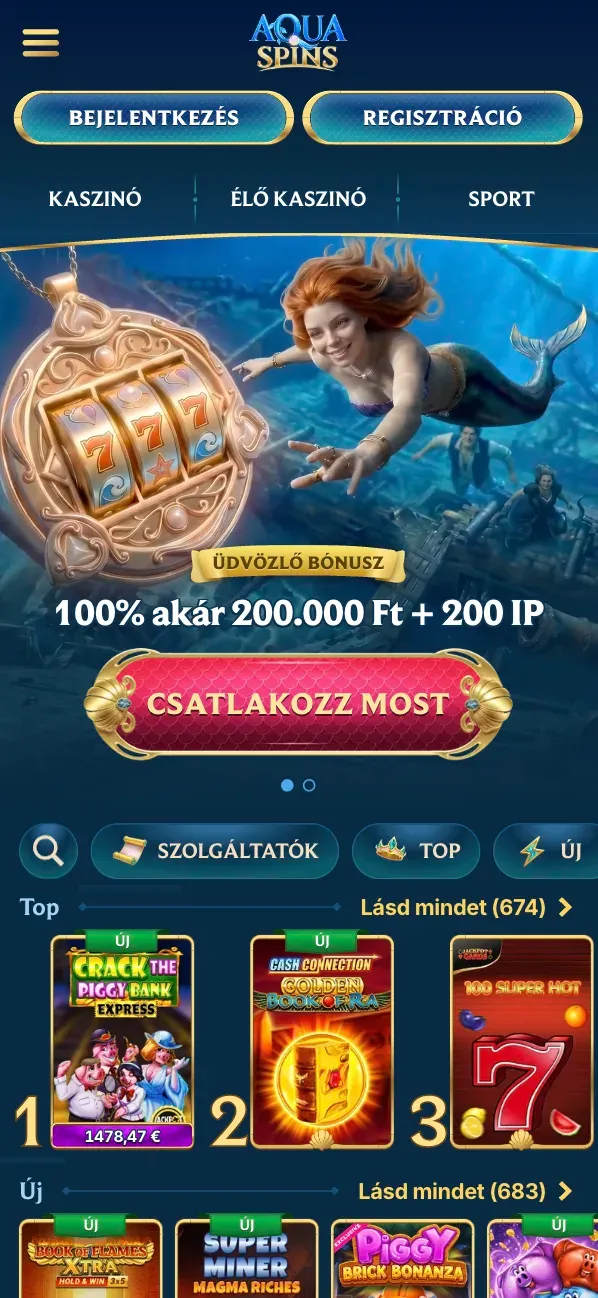 Mobil játék az AquaSpins